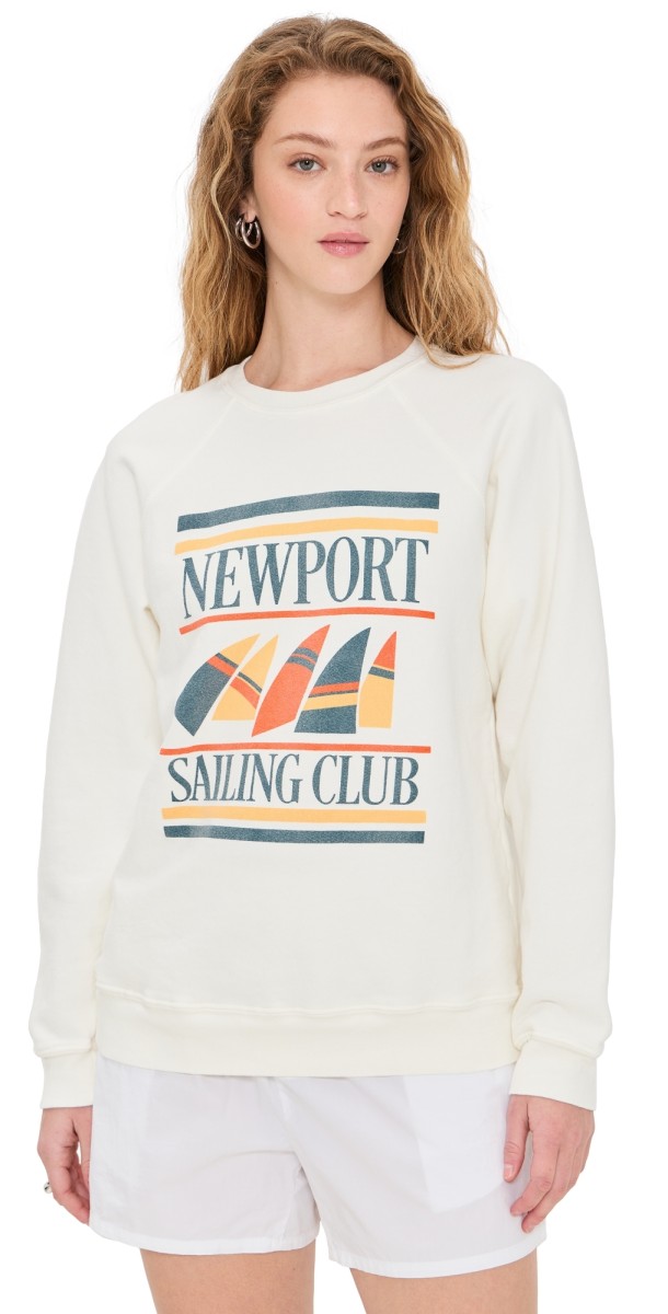 Original Retro Brand Newport Sailing Club Crew Sweatshirt Antique White