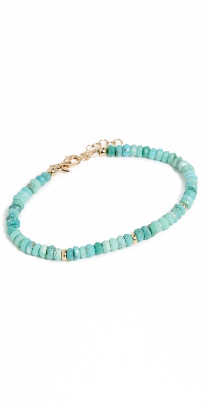 EF Collection 14k Turquoise Birthstone Bead Bracelet 14k Yellow Gold