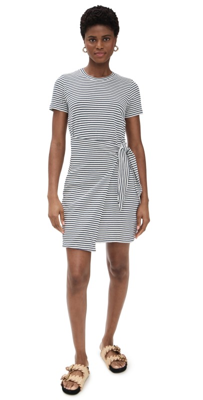 RAILS Edie Dress Ivory Navy Micro Stripe