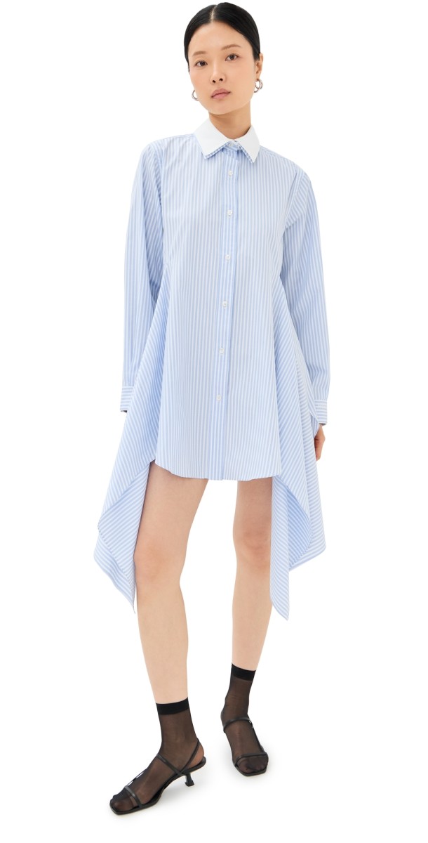 Monse Cascade Front Shirt Light Blue Stripe