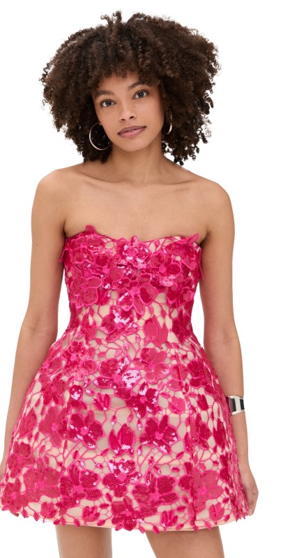 Retrofête Alira Lace Dress Cerise