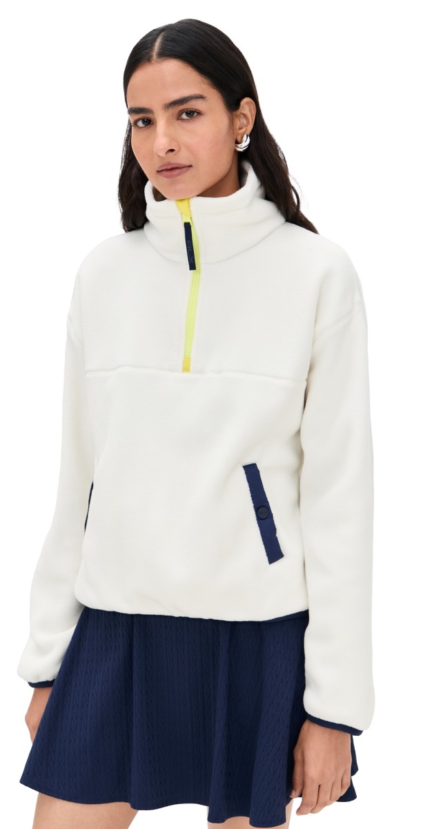RLX Ralph Lauren Fleece Mock Neck 1/2 Zip Pullover White