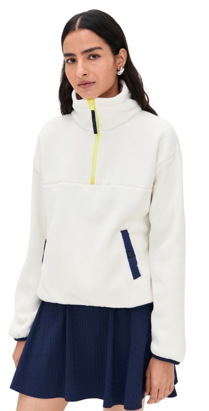 RLX Ralph Lauren Fleece Mock Neck 1/2 Zip Pullover White