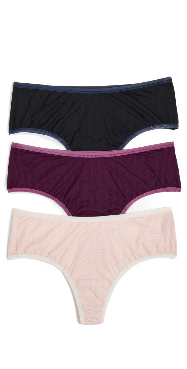 Hanky Panky MoveCalm Hi Rise Thong 3 Pack Multi