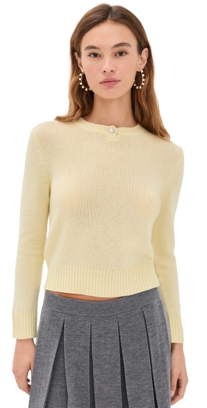 Sandy Liang Pino Cashmere Sweater Pale Yellow