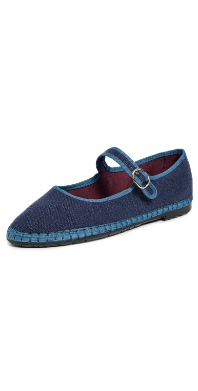 Flabelus Arthur Linen Mary Jane Flats Arthur