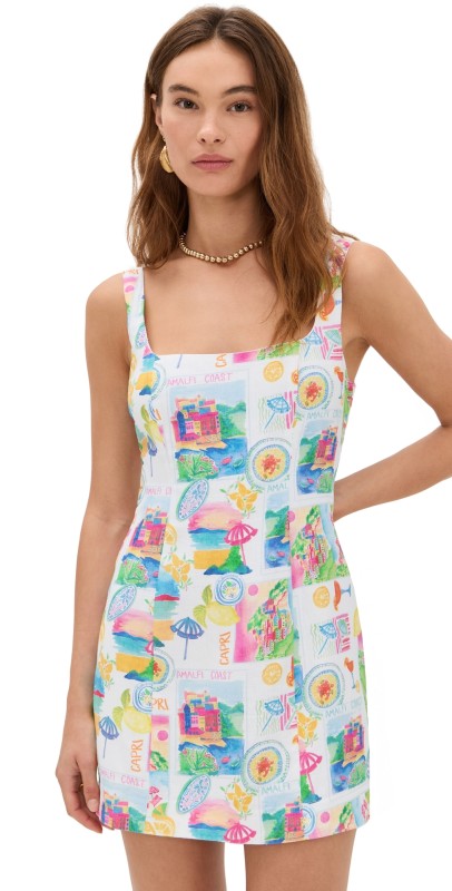 Show Me Your Mumu Steph Mini Dress Amalfi Coast Linen