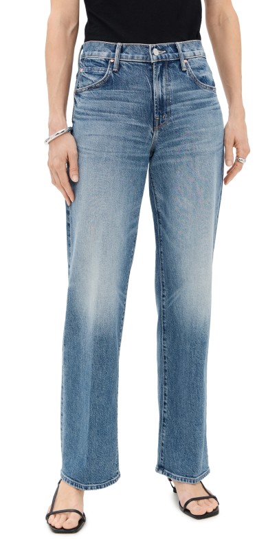 MOTHER Petite Lil Mid Rise Tunnel Vision Sneak Jeans I'm A Winner