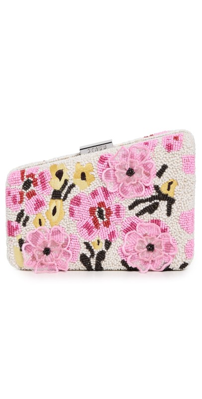 STAUD Carmella Beaded Clutch Blossom Floral
