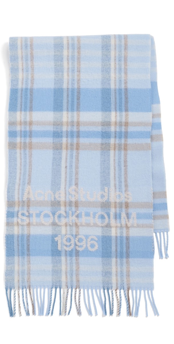 Acne Studios Venus Check 1996 Rws Scarf Aqua Blue/Beig