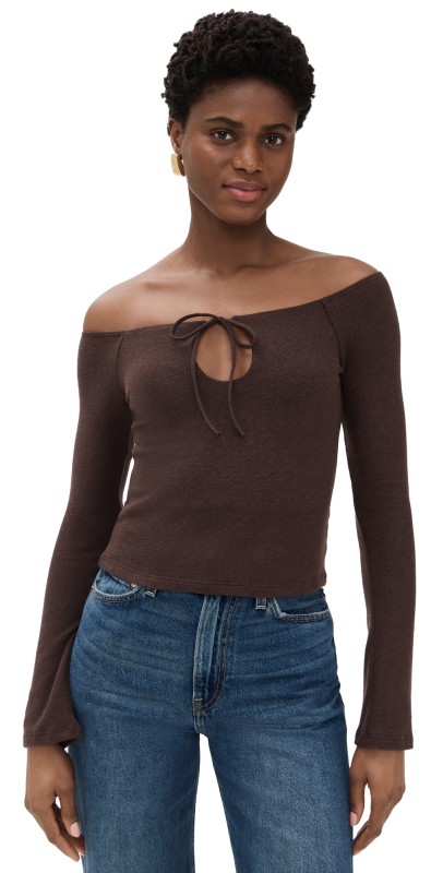Reformation Jasper Knit Top Mole