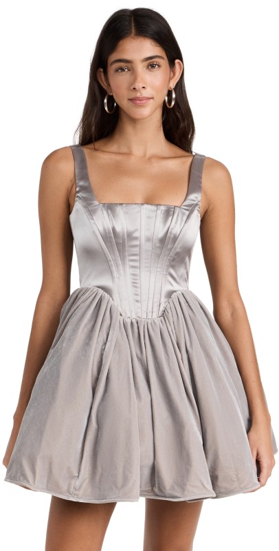 STAUD Landscape Dress Silver