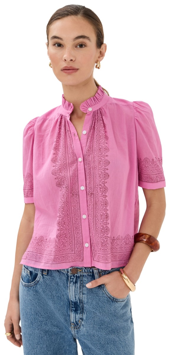 Alix of Bohemia Winn Fuchsia Tile Shirt Fuchsia
