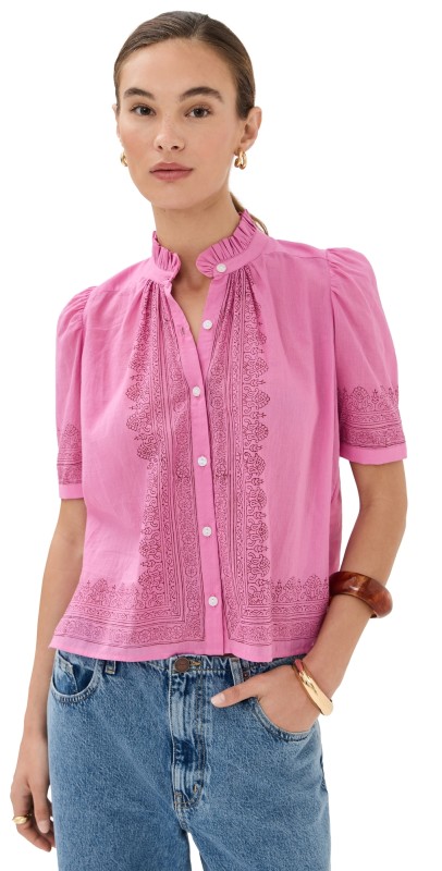 Alix of Bohemia Winn Fuchsia Tile Shirt Fuchsia