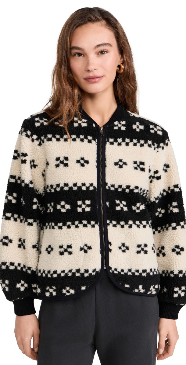 THE GREAT. The Plush Bomber Black Geo