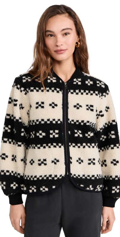 THE GREAT. The Plush Bomber Black Geo