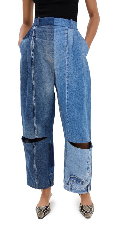 A. W.A. K.E. MODE Upcycled Denim Jeans Blue