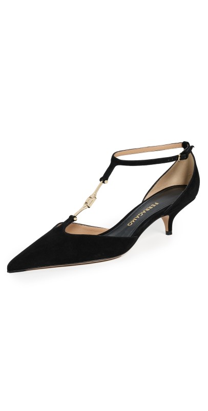 FERRAGAMO Traci Heels 40mm Nero/Biscotto