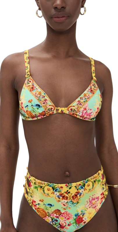 Camilla Soft Underwire Bikini Bra with Button Detail Aromatic Tiger Flower
