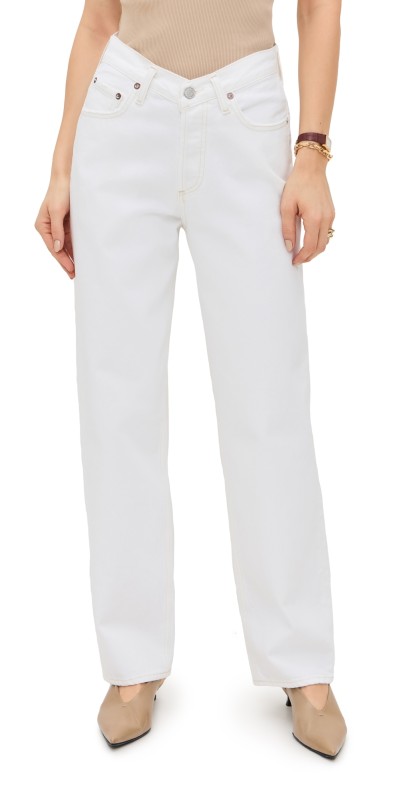 AGOLDE V Waist Baggy Jeans Milkshake