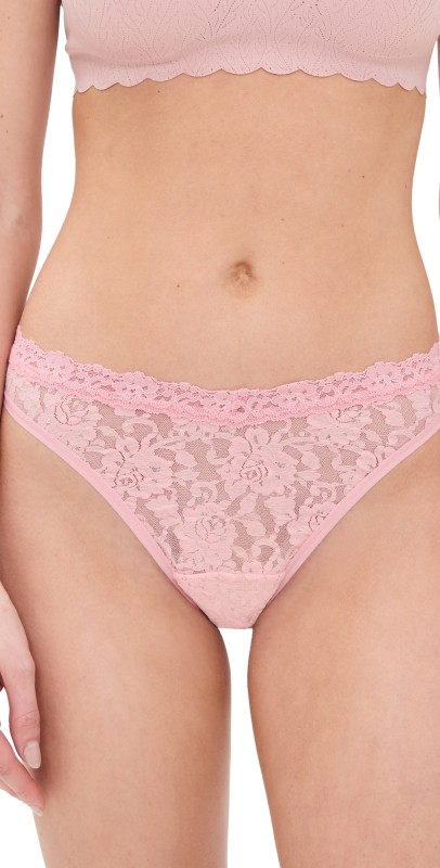 Hanky Panky V-Front High Cut Thong Pretty In Peach