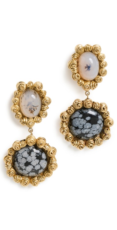 Ulla Johnson Rania Drop Earrings Snowflake Jasper