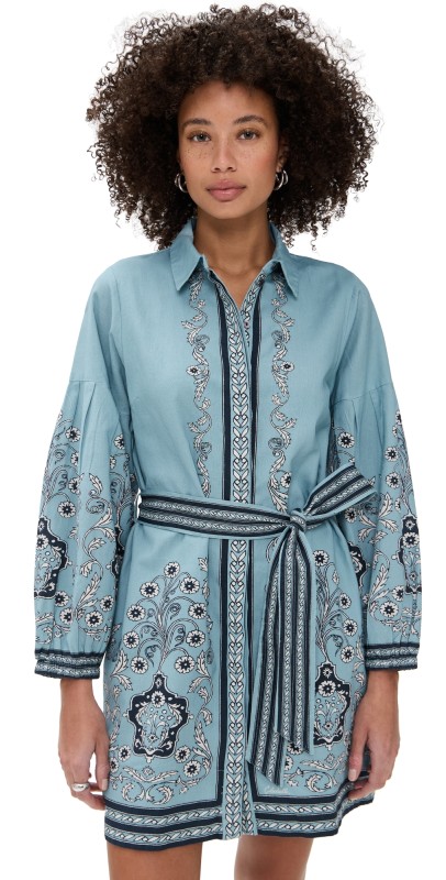 Cleobella Anouk Mini Dress Cardamom Blue