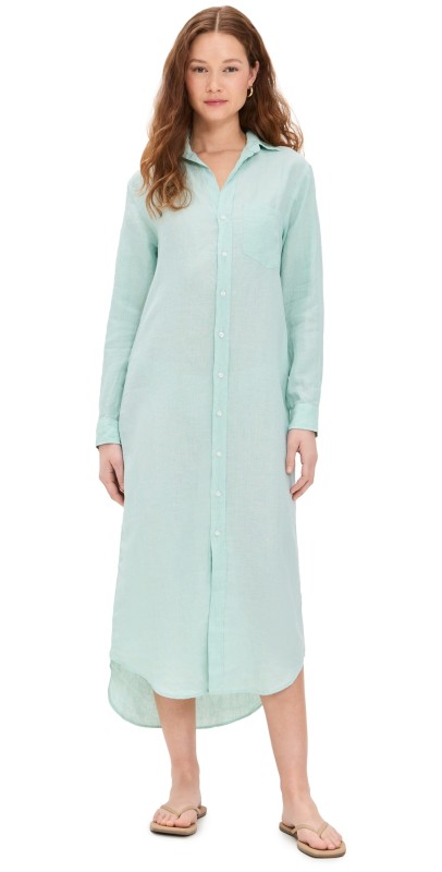 Frank & Eileen Maxi Shirtdress Sea Foam