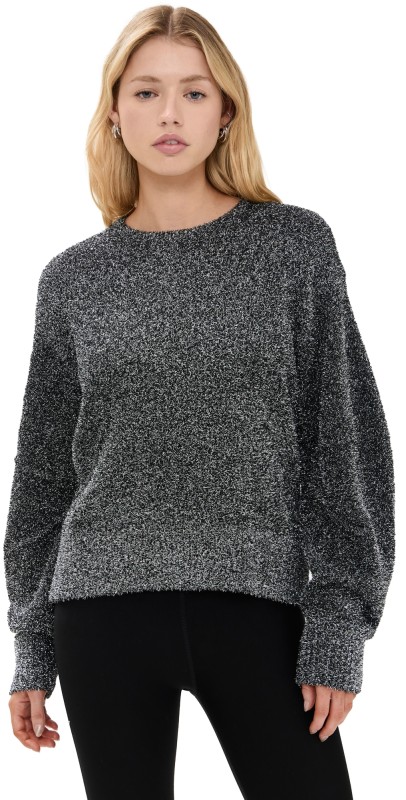 Helmut Lang Apex Crew Metallic Pullover Silver
