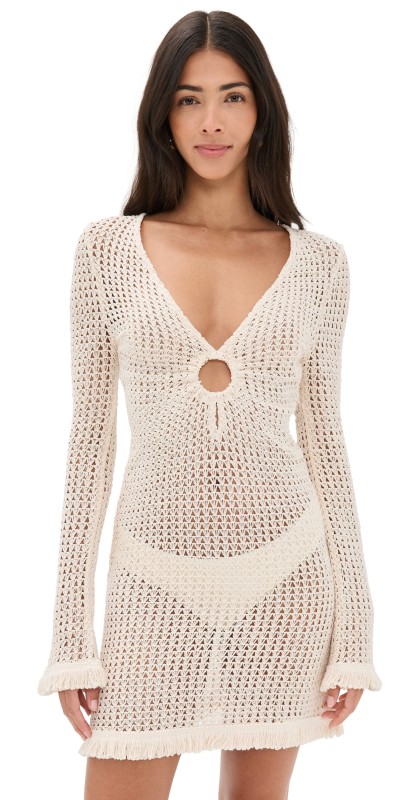 Ramy Brook Crochet Cassie Dress White Crochet
