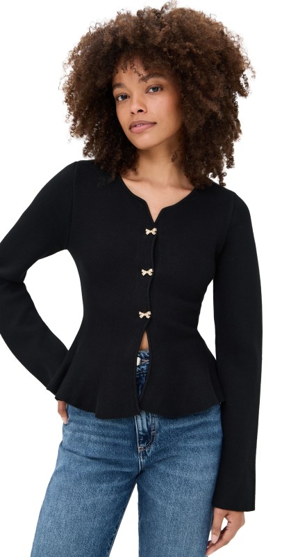 En Saison Idah Cardigan Black Gold