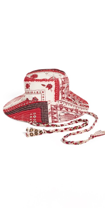 Isabel Marant Delya Hat Red/Ecru