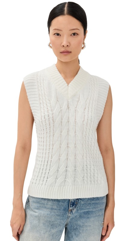 ALOHAS Kylie White Tricot Vest White