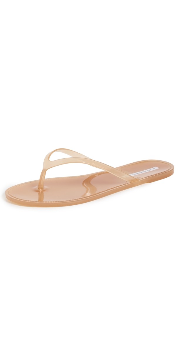 Black Suede Studio Crystal Jelly Flip Flops Terracotta