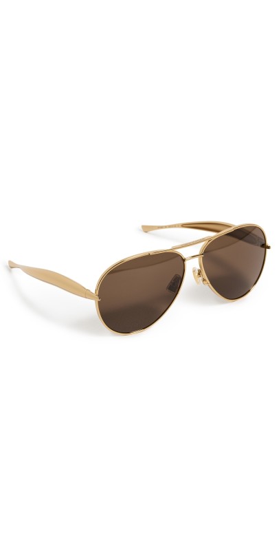 Bottega Veneta BV1305S Sunglasses Gold-Gold-Brow