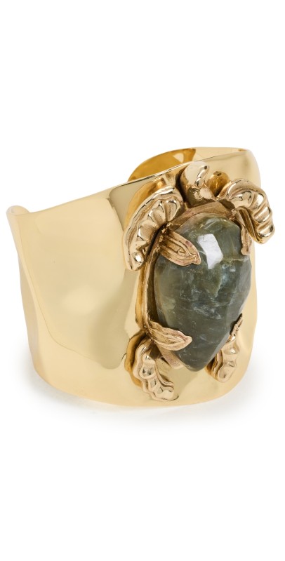 ALÉMAIS Encanto Rose Quartz Turtle Cuff Gold