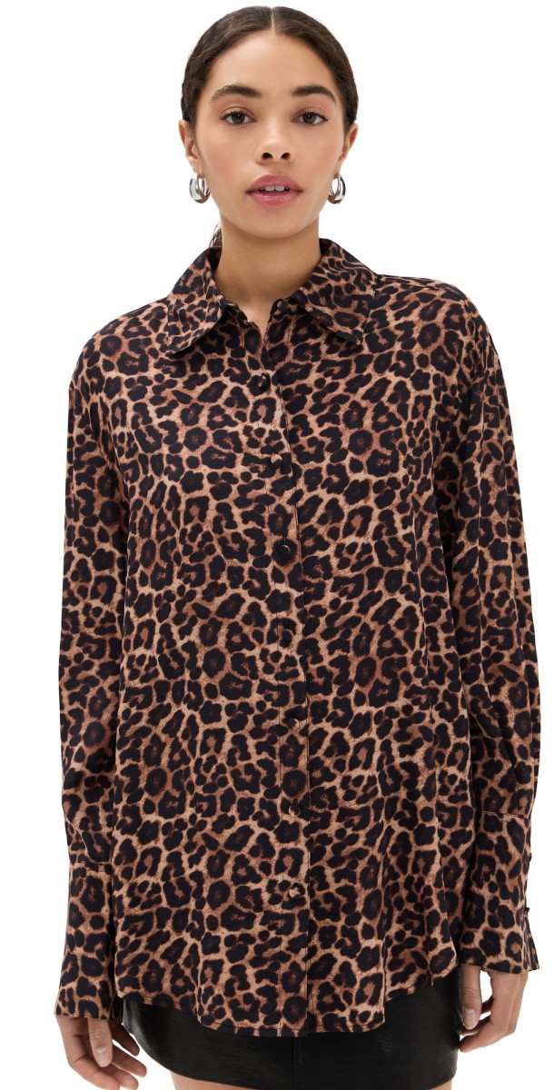 ANINE BING Bridget Shirt Leopard