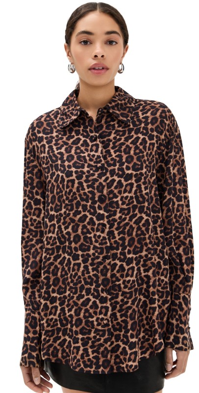 ANINE BING Bridget Shirt Leopard