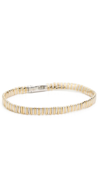 SHASHI Tilu Striated Bracelet Clasp Gold/Silver