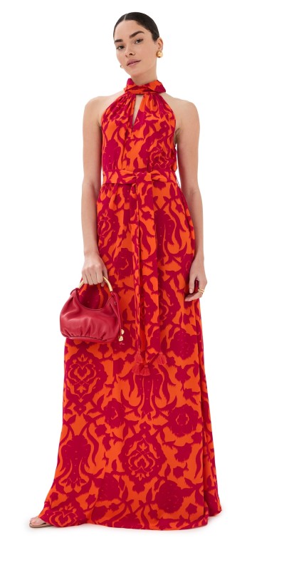 Figue Yvette Dress Caspian Garden Spice Orange