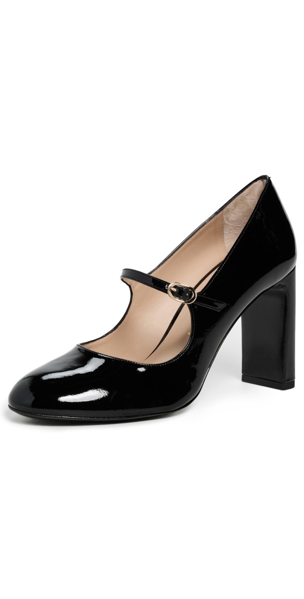 Stuart Weitzman Babette Mary Janes 85mm Black