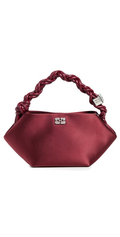 GANNI Ganni Bou Bag Mini Soir Satin Dark Burgundy