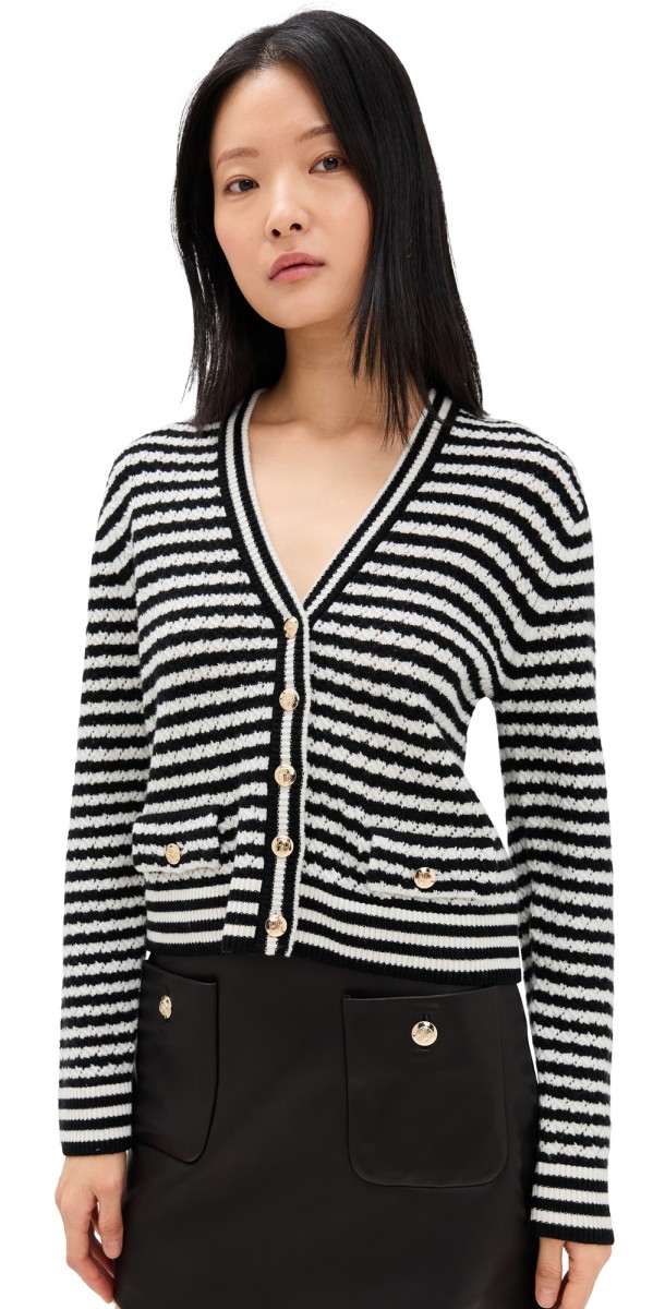 ANINE BING Gwen Cardigan White/Black