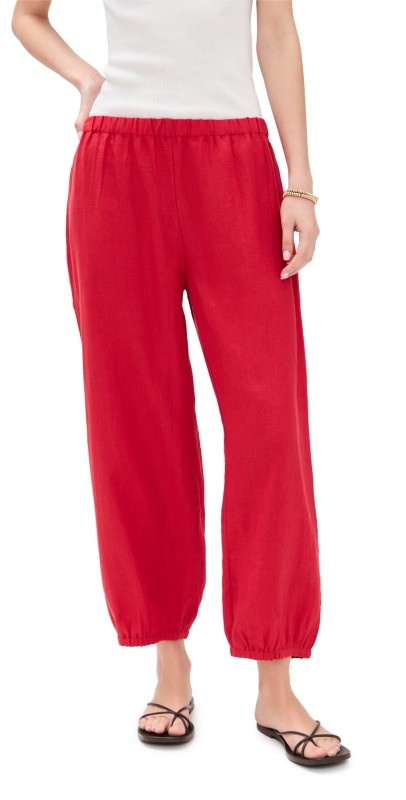 Suzie Kondi Delos Linen Pants Cherry