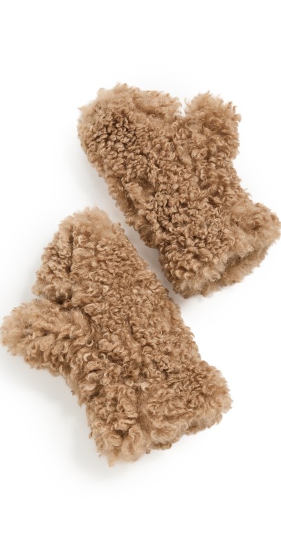 Apparis Coco Bouclette Gloves Camel