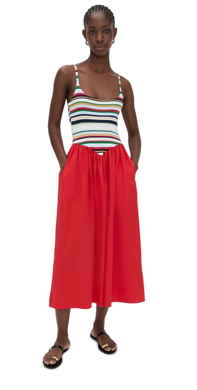 LE BOP Alix Striped Dress Red Stripe
