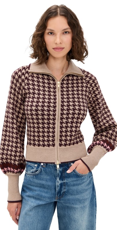 Cara Cara Lyss Jacket Houndstooth Multi Taupe