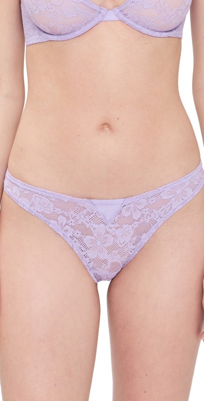 Fleur du Mal Le Stretch Lace Thong Light Lilac