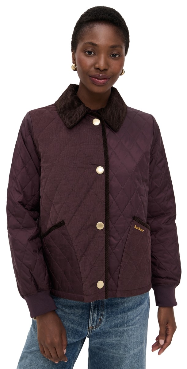 Barbour Barbour Marla Quilted Barn Jacket Black Cherry/Dark Brown/Muted
