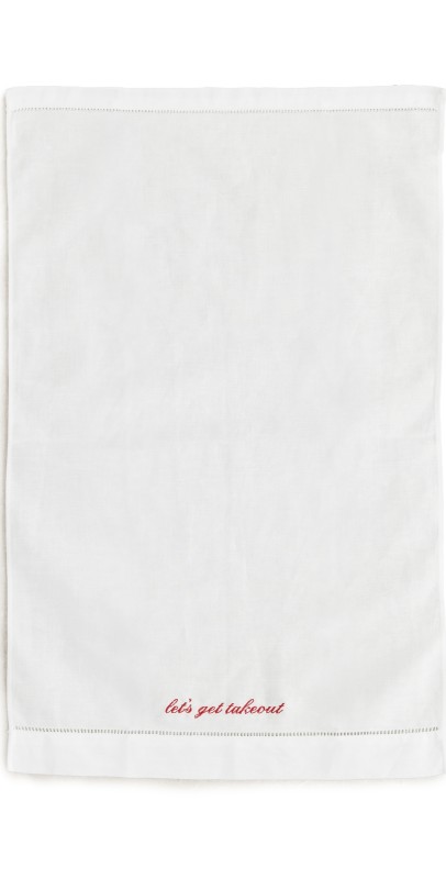 Abbode Let's Get Takeout Tea Towel Whit